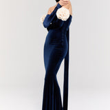 Versailles Rose Navy Gown Elbise