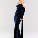 Versailles Rose Navy Gown Elbise