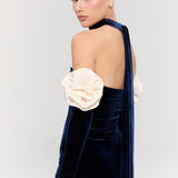 Versailles Rose Navy Gown Elbise