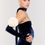 Versailles Rose Navy Gown Elbise