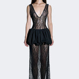 Bruma Lace Balloon Etek Maxi Elbise
