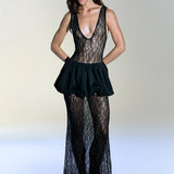 Bruma Lace Balloon Etek Maxi Elbise