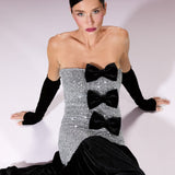 Gilded Ribbon Gown Elbise - ÇOK RENKLİ - Nur Karaata