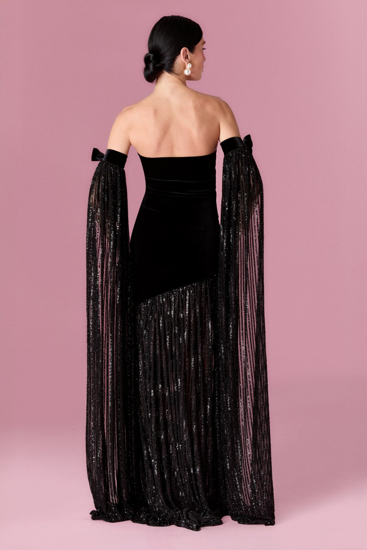 Graceful Swan Gown Elbise - Siyah - Nur Karaata