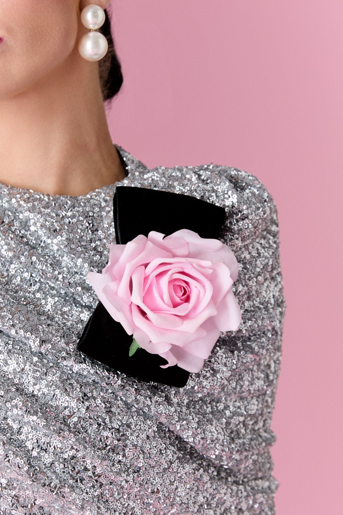 Camellia Dress Elbise - Gümüş - Nur Karaata