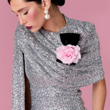 Camellia Dress Elbise - Gümüş - Nur Karaata