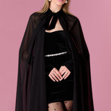 Valentina Cape Mini Dress Elbise - Siyah - Nur Karaata