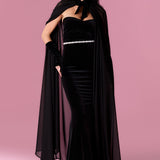 Valentina Cape Gown Elbise - Siyah - Nur Karaata