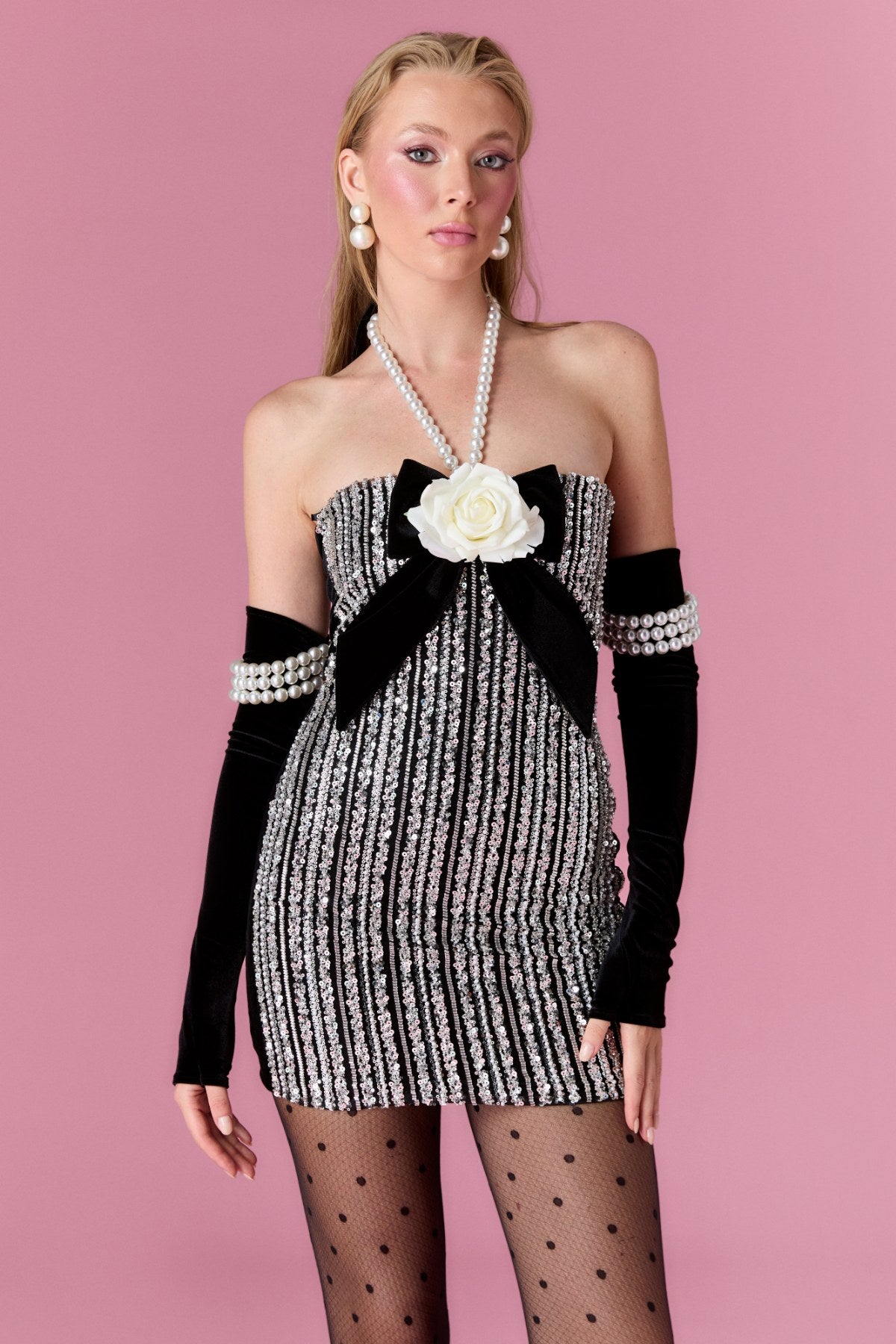 Vivienne Rose Mini Dress Elbise - ÇOK RENKLİ - Nur Karaata