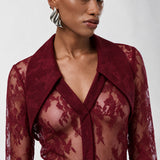Carmesi Burgundy Blouse - Bordo