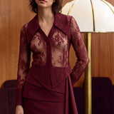 Carmesi Burgundy Blouse - Bordo - Görsel 5