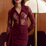 Carmesi Burgundy Blouse - Bordo - Görsel 2