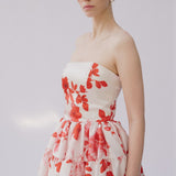 Solares Red Floral Elbise
