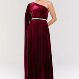 Baglioni Burgundy Gown Elbise