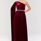 Baglioni Burgundy Gown Elbise