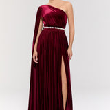 Baglioni Burgundy Gown Elbise