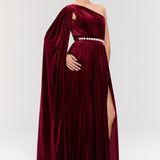 Baglioni Burgundy Gown Elbise
