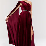 Baglioni Burgundy Gown Elbise