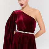 Baglioni Burgundy Gown Elbise