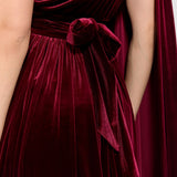 Baglioni Burgundy Gown Elbise