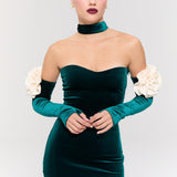 Versailles Rose Green Gown Elbise