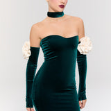 Versailles Rose Green Gown Elbise