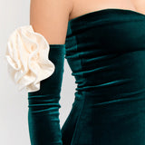 Versailles Rose Green Gown Elbise