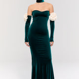 Versailles Rose Green Gown Elbise