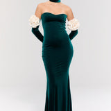 Versailles Rose Green Gown Elbise