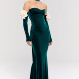 Versailles Rose Green Gown Elbise