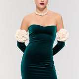 Versailles Rose Green Mini Elbise