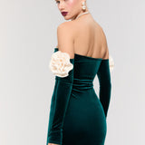 Versailles Rose Green Mini Elbise