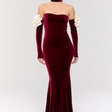 Versailles Rose Burgundy Gown Elbise