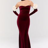 Versailles Rose Burgundy Gown Elbise