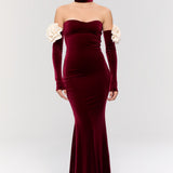 Versailles Rose Burgundy Gown Elbise
