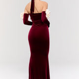 Versailles Rose Burgundy Gown Elbise