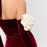 Versailles Rose Burgundy Gown Elbise