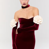 Versailles Rose Burgundy Gown Elbise