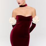 Versailles Rose Burgundy Gown Elbise