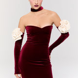 Versailles Rose Burgundy Gown Elbise