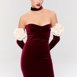 Versailles Rose Burgundy Gown Elbise