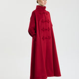 Scarlet Mandarin Oversize Yün Kaban