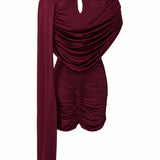 Andora Burgundy Dress