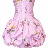 April Pink Floral Elbise