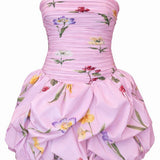 April Pink Floral Elbise