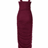 Belinda Mesh Burgundy Dress