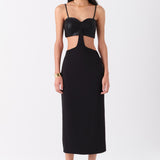 Bella Midi Elbise in Black