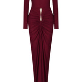 Brenda Burgundy Dress