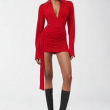 Calista Red Dress - Kırmızı - Görsel 3