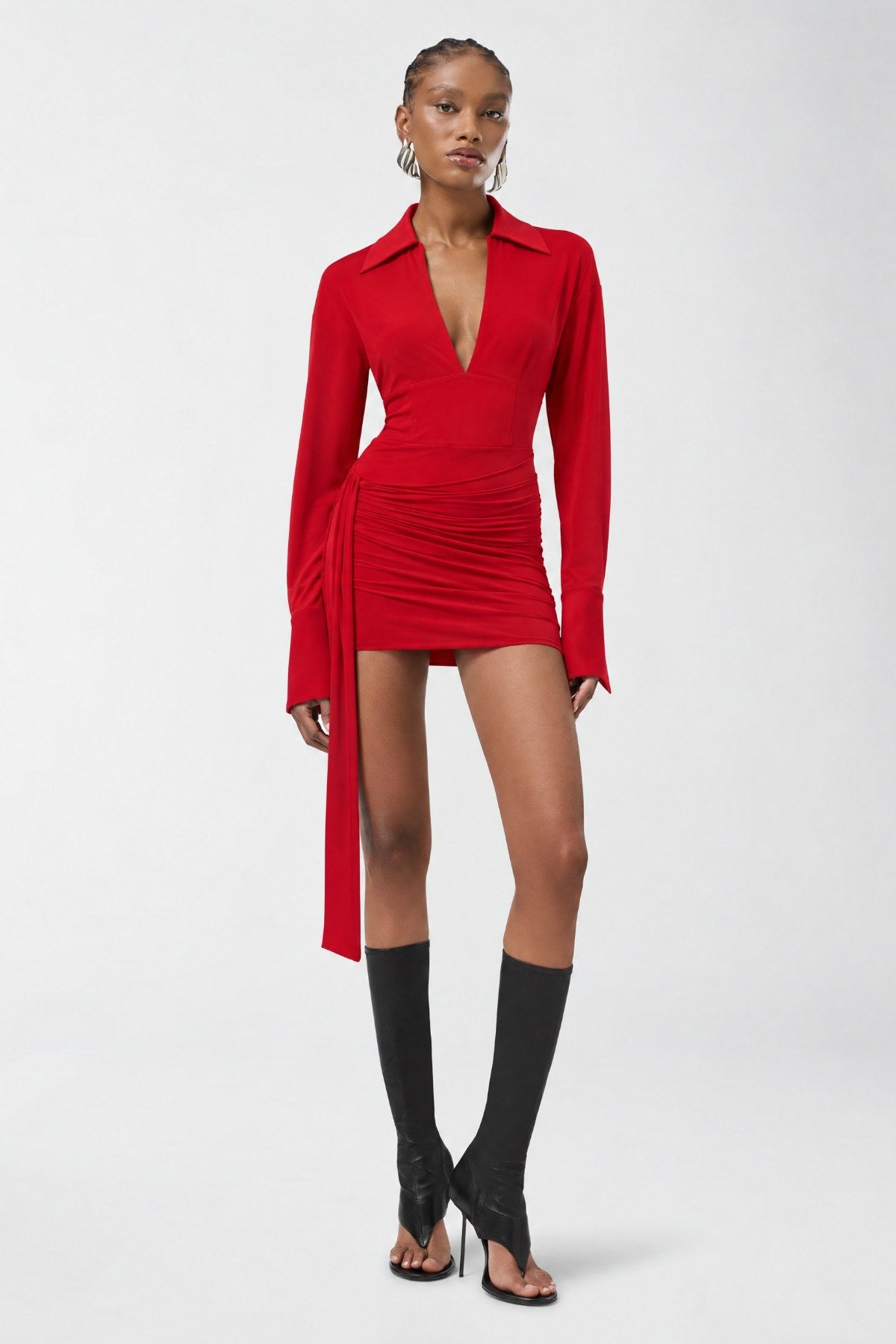 Calista Red Dress - Kırmızı - Görsel 3